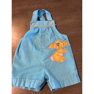 Vintage 1981 Baby Blue Infant Overalls With Embroidered Koala Bear Design & Yell